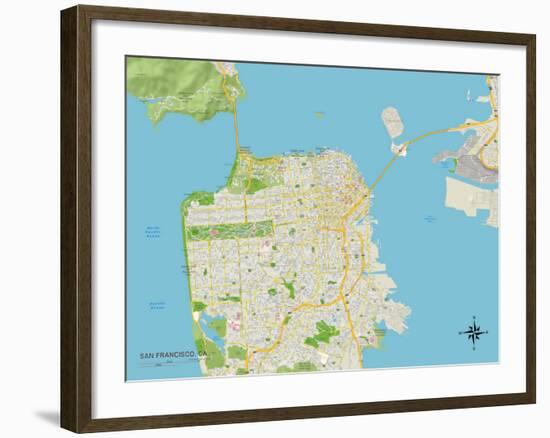 Political Map of San Francisco, CA-null-Framed Art Print