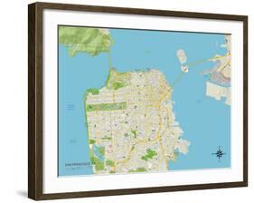 Political Map of San Francisco, CA-null-Framed Art Print