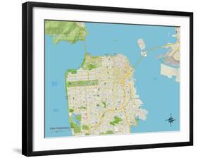 Political Map of San Francisco, CA-null-Framed Art Print