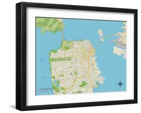 Political Map of San Francisco, CA-null-Framed Art Print