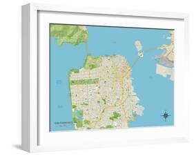 Political Map of San Francisco, CA-null-Framed Art Print