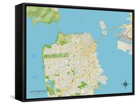 Political Map of San Francisco, CA-null-Framed Stretched Canvas