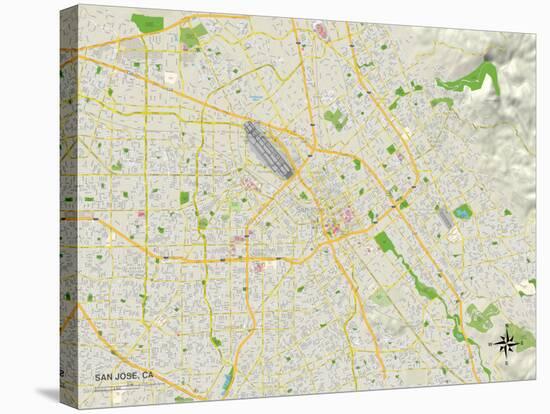 Political Map of San Jose, CA-null-Stretched Canvas