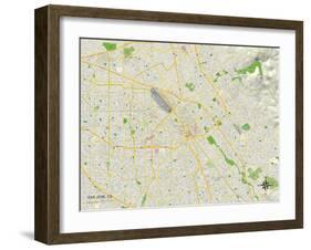 Political Map of San Jose, CA-null-Framed Art Print