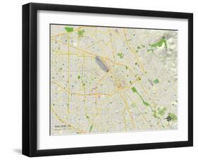 Political Map of San Jose, CA-null-Framed Art Print