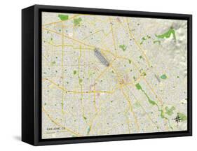 Political Map of San Jose, CA-null-Framed Stretched Canvas