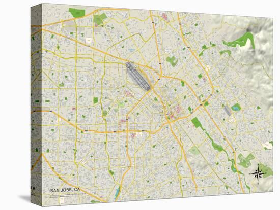 Political Map of San Jose, CA-null-Stretched Canvas