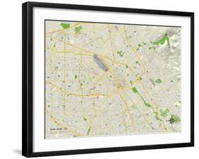 Political Map of San Jose, CA-null-Framed Art Print