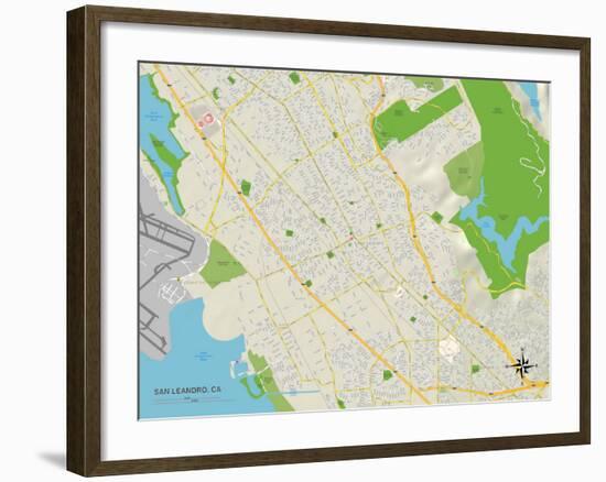 Political Map of San Leandro, CA-null-Framed Art Print