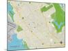 Political Map of San Leandro, CA-null-Mounted Art Print