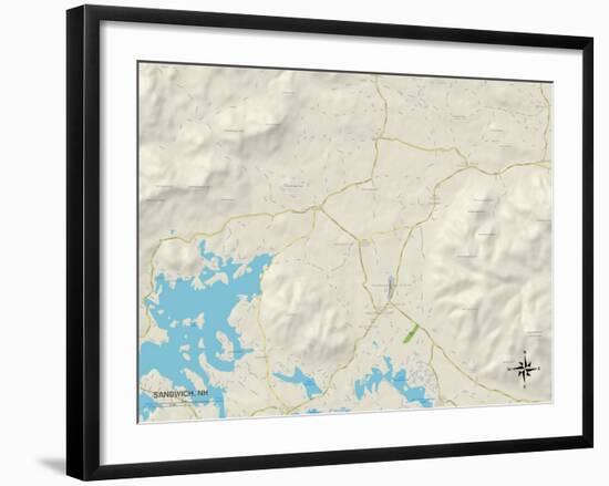 Political Map of Sandwich, NH-null-Framed Art Print