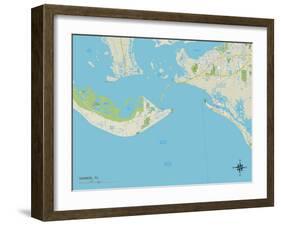 Political Map of Sanibel, FL-null-Framed Art Print