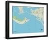 Political Map of Sanibel, FL-null-Framed Art Print