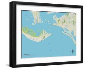 Political Map of Sanibel, FL-null-Framed Art Print