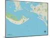 Political Map of Sanibel, FL-null-Mounted Art Print