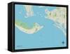 Political Map of Sanibel, FL-null-Framed Stretched Canvas