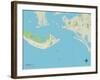 Political Map of Sanibel, FL-null-Framed Art Print