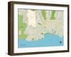 Political Map of Santa Cruz, CA-null-Framed Art Print