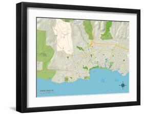 Political Map of Santa Cruz, CA-null-Framed Art Print