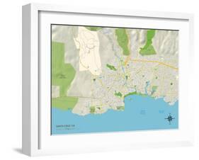 Political Map of Santa Cruz, CA-null-Framed Art Print