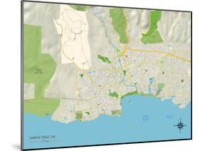 Political Map of Santa Cruz, CA-null-Mounted Art Print