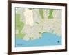 Political Map of Santa Cruz, CA-null-Framed Art Print