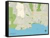 Political Map of Santa Cruz, CA-null-Framed Stretched Canvas