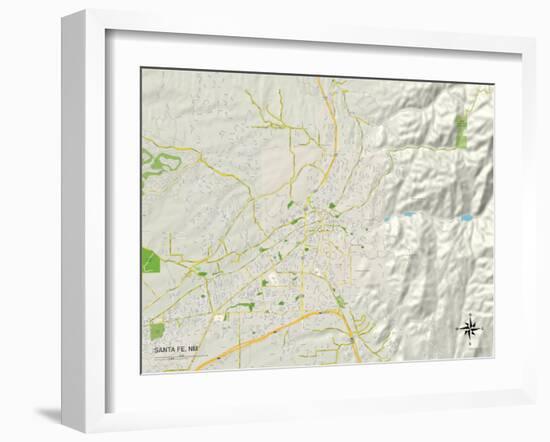 Political Map of Santa Fe, NM-null-Framed Art Print