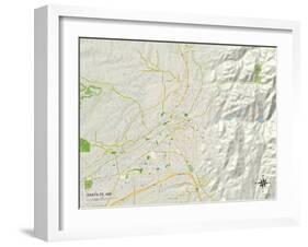 Political Map of Santa Fe, NM-null-Framed Art Print