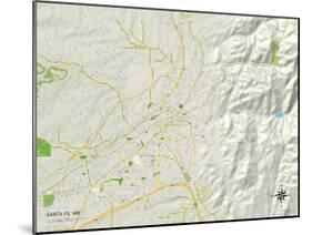 Political Map of Santa Fe, NM-null-Mounted Art Print