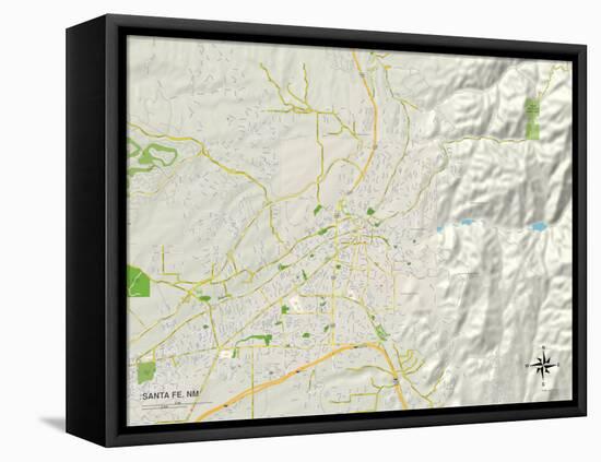 Political Map of Santa Fe, NM-null-Framed Stretched Canvas