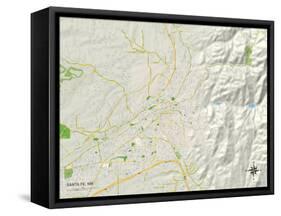 Political Map of Santa Fe, NM-null-Framed Stretched Canvas