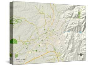 Political Map of Santa Fe, NM-null-Stretched Canvas