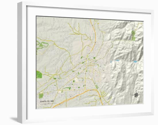 Political Map of Santa Fe, NM-null-Framed Art Print