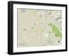 Political Map of Santa Rosa, CA-null-Framed Art Print