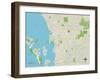 Political Map of Sarasota, FL-null-Framed Art Print