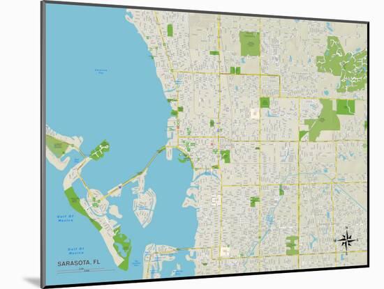 Political Map of Sarasota, FL-null-Mounted Art Print