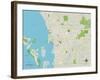 Political Map of Sarasota, FL-null-Framed Art Print