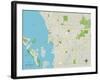 Political Map of Sarasota, FL-null-Framed Art Print