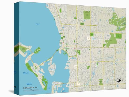 Political Map of Sarasota, FL-null-Stretched Canvas