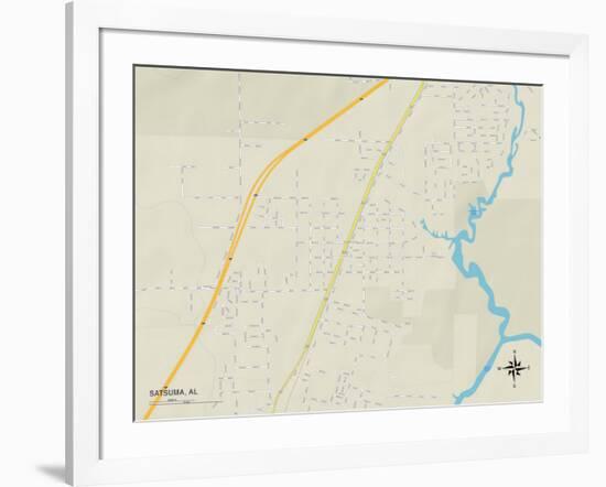 Political Map of Satsuma, AL-null-Framed Art Print