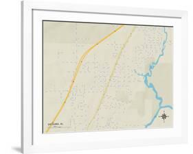 Political Map of Satsuma, AL-null-Framed Art Print