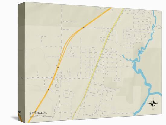 Political Map of Satsuma, AL-null-Stretched Canvas