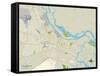 Political Map of Savannah, GA-null-Framed Stretched Canvas