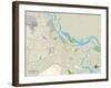 Political Map of Savannah, GA-null-Framed Art Print