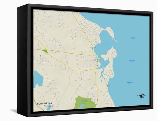 Political Map of Scituate, MA-null-Framed Stretched Canvas