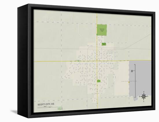 Political Map of Scott City, KS-null-Framed Stretched Canvas