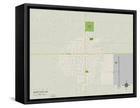 Political Map of Scott City, KS-null-Framed Stretched Canvas