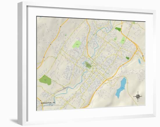 Political Map of Scranton, PA-null-Framed Art Print