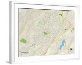 Political Map of Scranton, PA-null-Framed Art Print